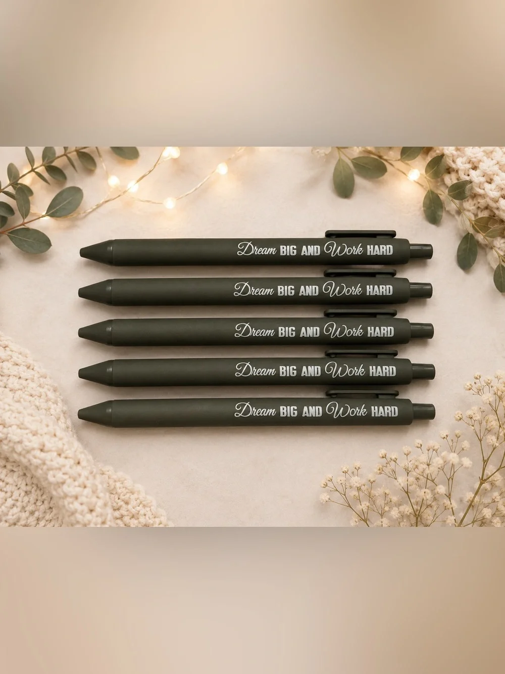 Dream Big and Work Hard Matte Green Inspirational Pen - Unbranded